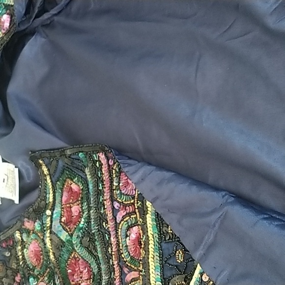 Papell Boutique Evening Beaded Sequins Jacket Vintage S - Picture 10 of 12